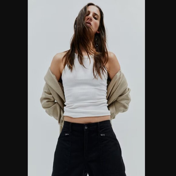 H&M black Twill Cargo high waisted pants - Picture 5 of 10